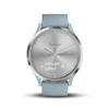 Garmin Vivomove HR Sport, S/M-es méret - Ezüst/Babakék
