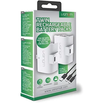 Venom Twin Battery Packs White (Xbox Series)