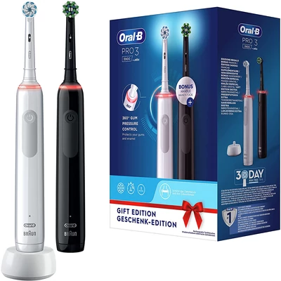 Oral-B PRO 3 3900 DUO elektromos fogkefe - Fekete/Fehér