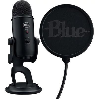Blue Yeti Kit USB Mikrofon + Pop Filter - Fekete (988-000528)