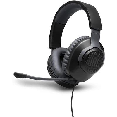 JBL Quantum 100 vezetékes fejhallgató - Fekete (JBLQUANTUM100BLK)