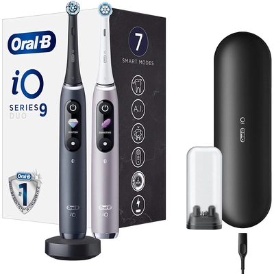 Oral-B iO Series 9 Duo Pack elektromos fogkefe csomag - Fekete + Rózsaszín