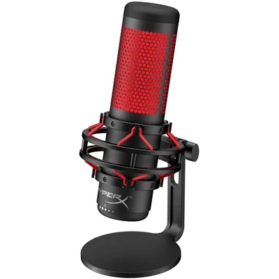 HyperX QuadCast mikrofon - Fekete/Piros (HX-MICQC-BK)