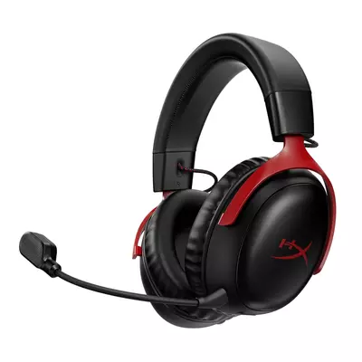 HyperX Cloud III Wireless gaming headset - Fekete/Piros (77Z46AA)