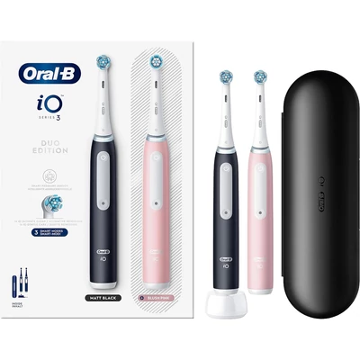 Oral-B iO Series 3 Duo elektromos fogkefe - Fekete + Rózsaszín