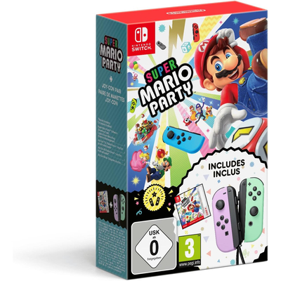 Nintendo Switch Joy-Con Pair Pastel (Lila-Zöld) + Super Mario Party