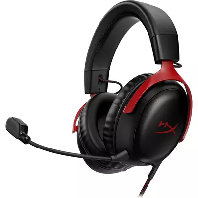 HyperX Cloud III vezetékes gaming headset - Fekete/Piros (727A9AA)