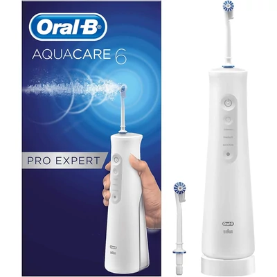 Oral-B AquaCare 6 Pro Expert szájzuhany, 2 Oxyjet és 1 Waterjet fúvókával - Fehér