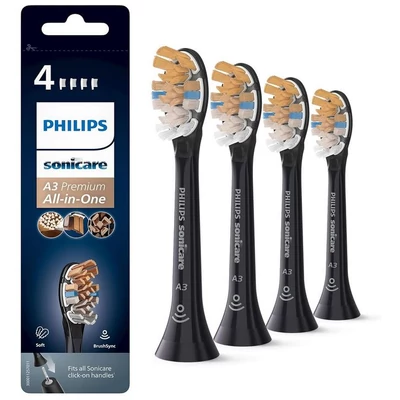 Philips HX9094/11 Sonicare A3 Premium All-In-One fogkefe pótfej 4db - Fekete