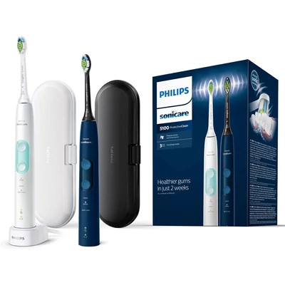 Philips HX6851/34 Sonicare ProtectiveClean 5100 elektromos fogkefe, dupla csomag - Kék+Fehér