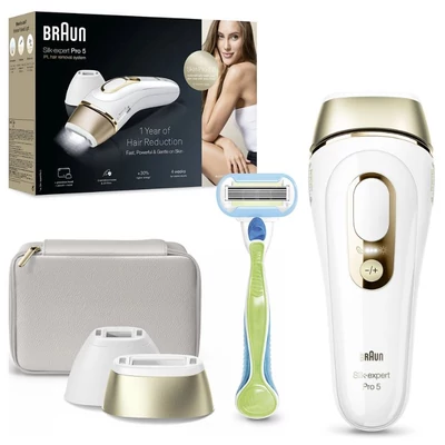 Braun PL5152 Silk-expert Pro 5 IPL villanófényes szőrtelenítő - Fehér/Arany