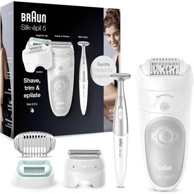 Braun Silk-épil 5 5-825 Wet&Dry epilátor + trimmer - Fehér/Ezüst