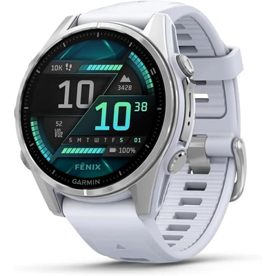 Garmin Fenix 8 Amoled okosóra 43mm - Ezüst/Fehér (010-02903-00)