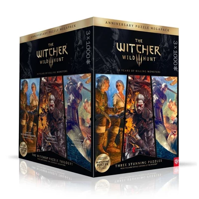 The Witcher 3 Wild Hunt 10 Years of Killing Monsters Trilogy 3x1000 darabos Puzzle