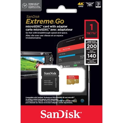 Sandisk microSDXC Extreme Go 1TB UHS-I U3 memóriakártya (SDSQXAV-1T00-GN6MA)