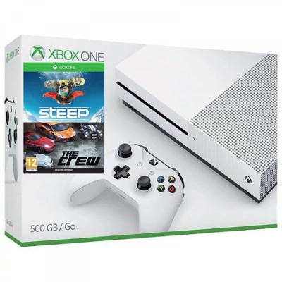 Xbox One S 500GB Slim fehér + The Crew és Steep játékok