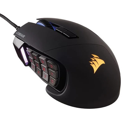 Corsair Scimitar PRO RGB MMO / MOBA Gaming optikai egér - Fekete (CH-9304111-EU)