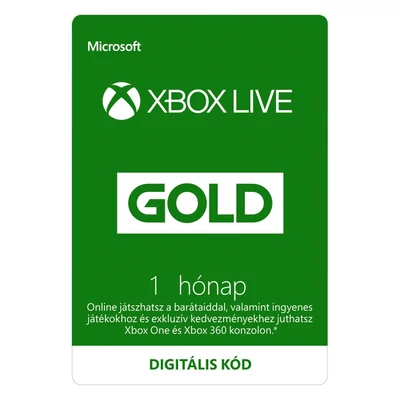 XBOX Live Gold 1 hónapos előfizetés (Digitális kód)