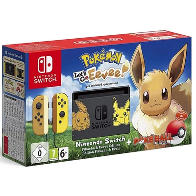Nintendo Switch (Pokémon Edition) + Let's Go Eevee játék + Pokéball