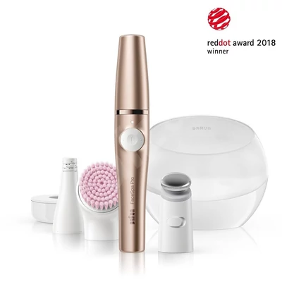 Braun FaceSpa Pro 921 Arcepilátor és arctisztító + 4 kiegészítő - Bronz