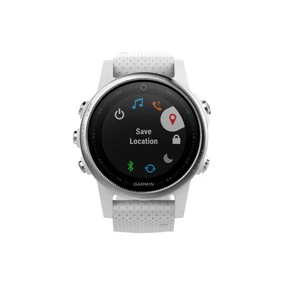 Garmin Fenix 5S okosóra - Ezüst lunetta/Fehér szíj (010-01685-00)
