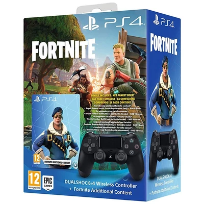 Sony DualShock 4 Controller Jet Black (V2) Fortnite Bundle (PS4)