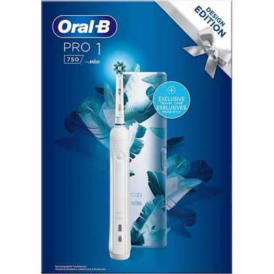 Oral-B PRO 750 Cross Action elektromos fogkefe + Utazótok - Fehér
