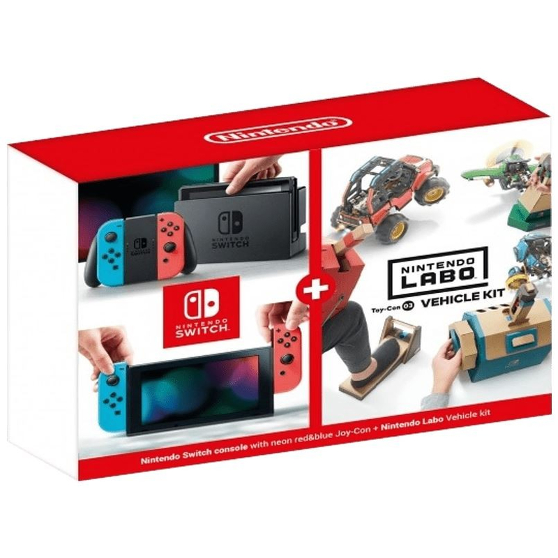 Nintendo Switch (2019) (Piros-Kék) + Labo Vehicle Kit