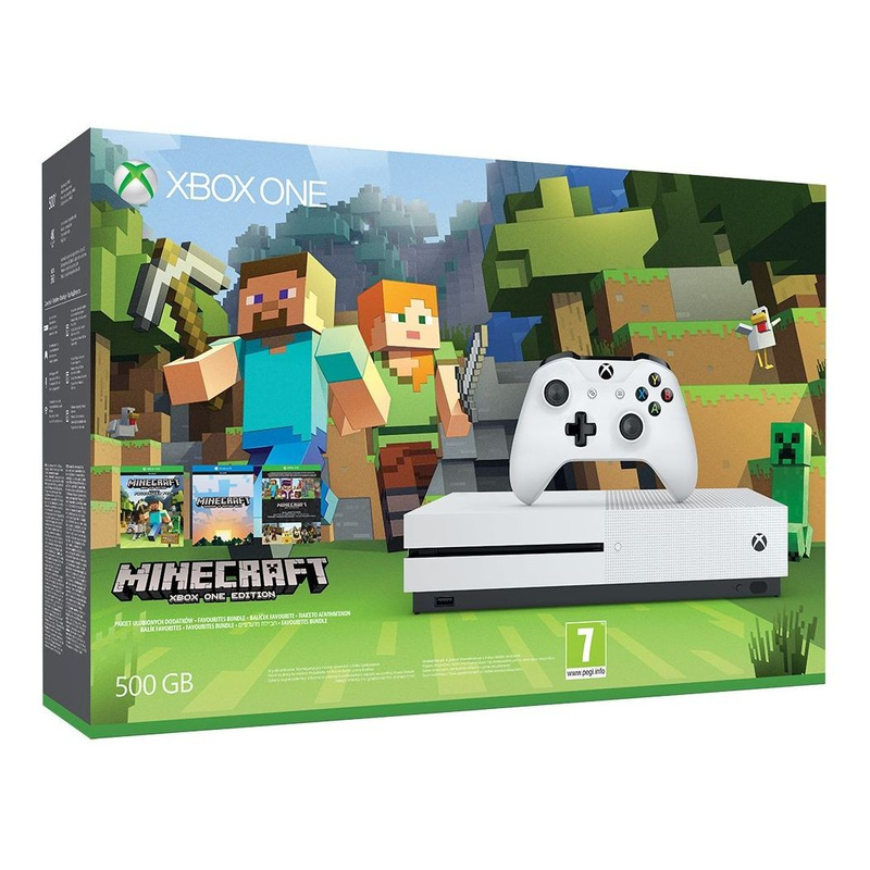 Xbox One S 500GB Slim + Minecraft (fehér)