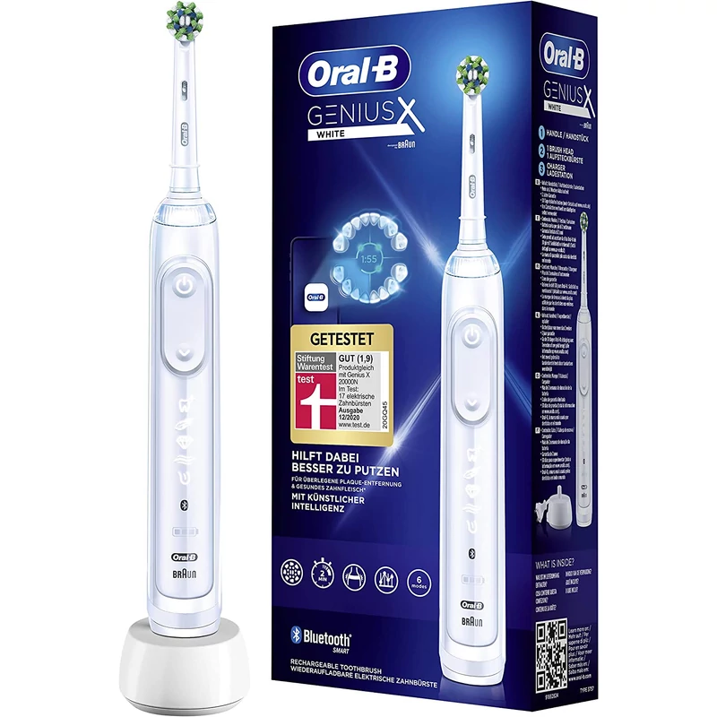 Oral-B Genius X elektromos fogkefe Cross Action fejjel - Fehér