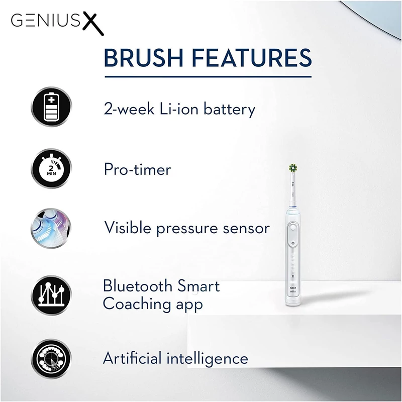 Oral-B Genius X elektromos fogkefe Cross Action fejjel - Fehér