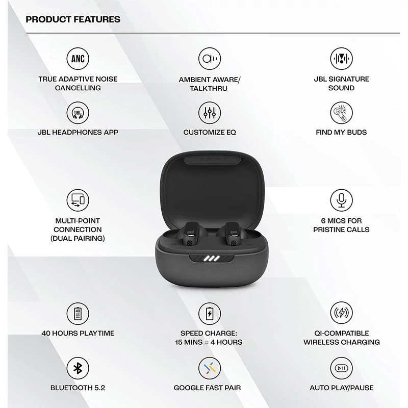 JBL Live Pro 2 TWS fülhallgató - Fekete (JBLLIVEPRO2TWSBLK)