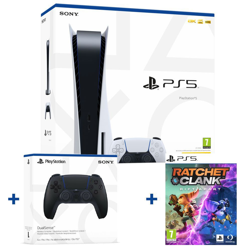 Sony PlayStation®5 (PS5) + Sony DualSense™ Wireless Controller + Sony PS5 játékszoftver