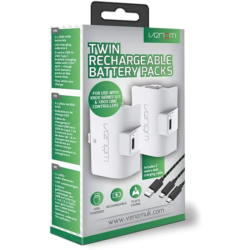 Venom Twin Battery Packs White (Xbox Series)