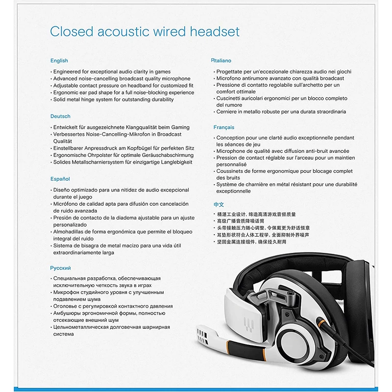 Sennheiser EPOS GSP 601 headset - Fehér/Fekete (1000413)