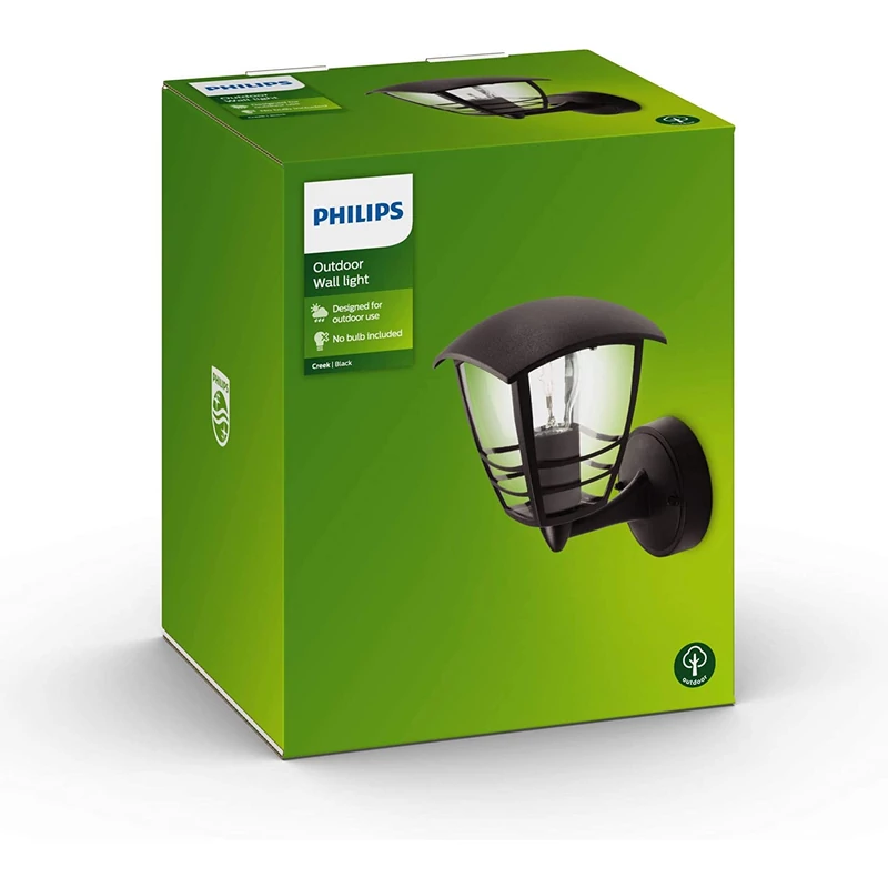 Philips Creek kültéri fali lámpa felfelé - Fekete (15380/30/16)