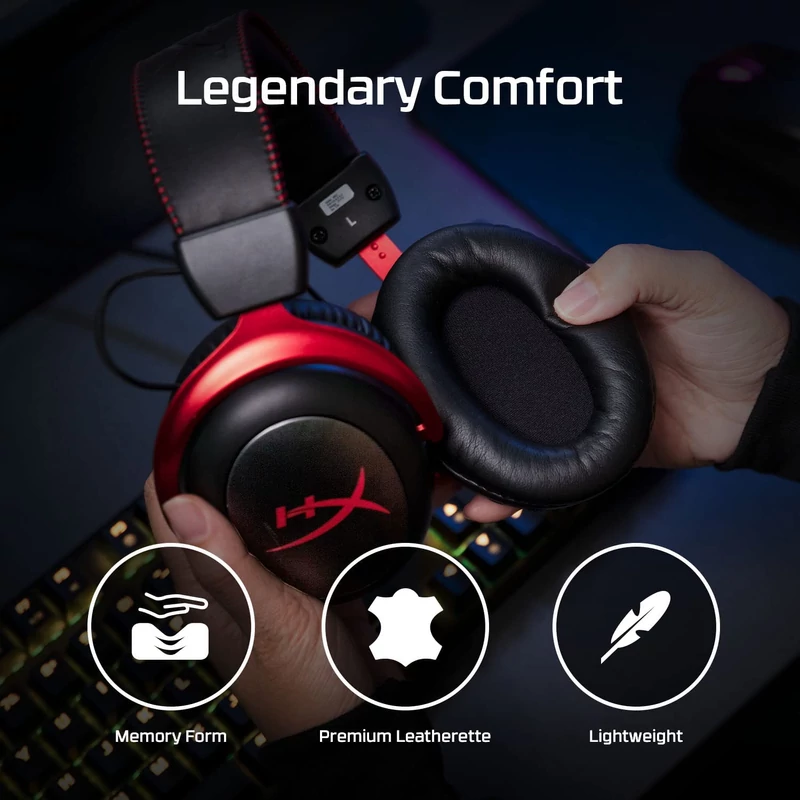 HyperX Cloud II Wireless gaming headset - Fekete/Piros (4P5K4AA)