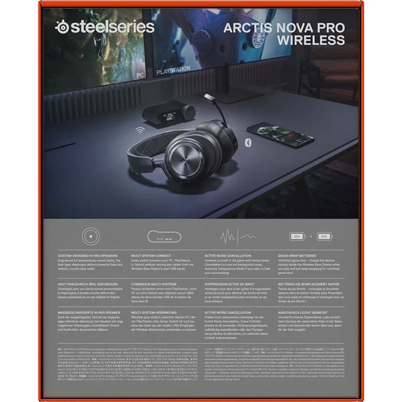 SteelSeries Arctis Nova Pro Wireless Gaming Headset for PC/PS - Fekete (61520)