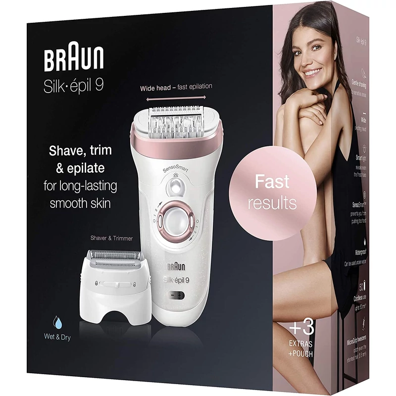 Braun Silk-épil 9 9-720 SensoSmart epilátor - Fehér/Rózsaszín (SES9720)