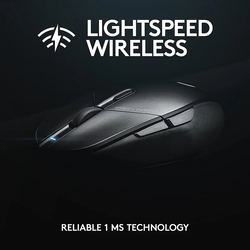 Logitech G303 Shroud Edition Lightspeed Hero 25K wireless gaming egér - Fekete