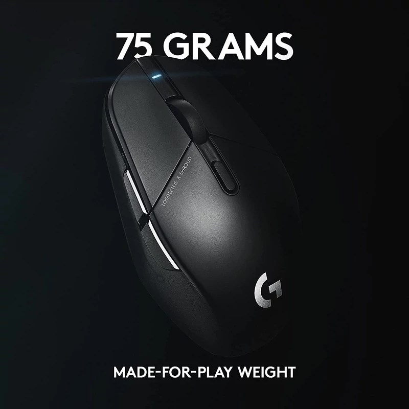 Logitech G303 Shroud Edition Lightspeed Hero 25K wireless gaming egér - Fekete