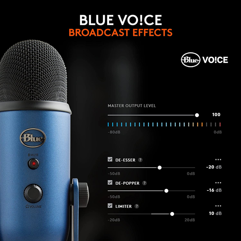 Blue Yeti USB mikrofon - Kék/Fekete (988-000232)