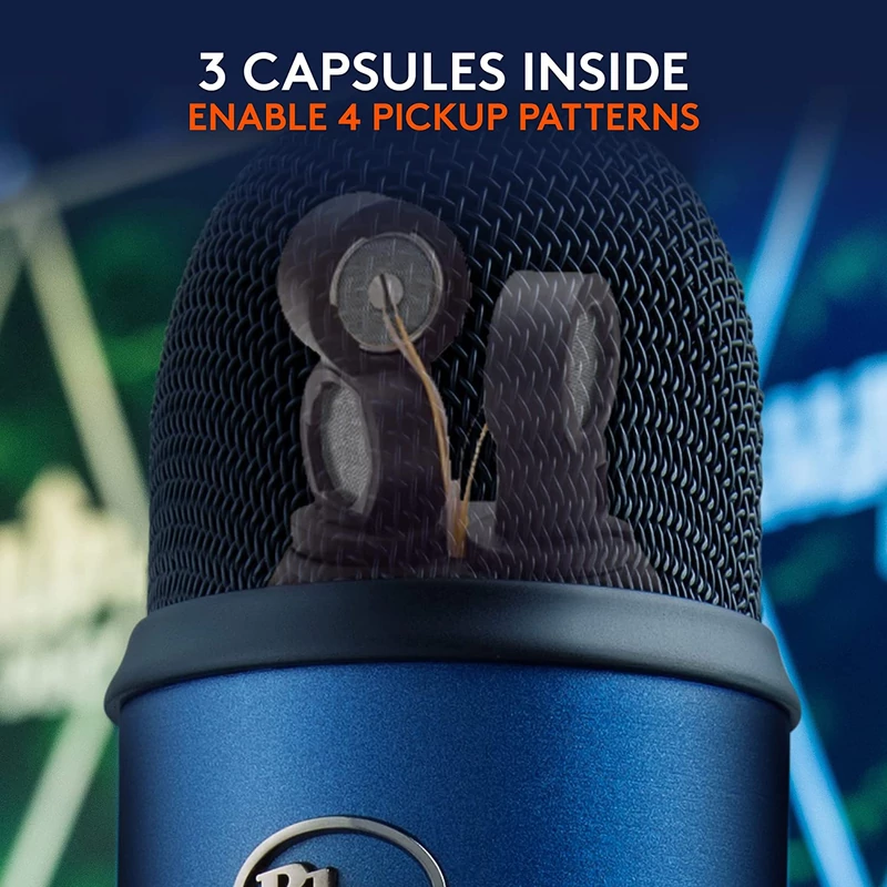 Blue Yeti USB mikrofon - Kék/Fekete (988-000232)