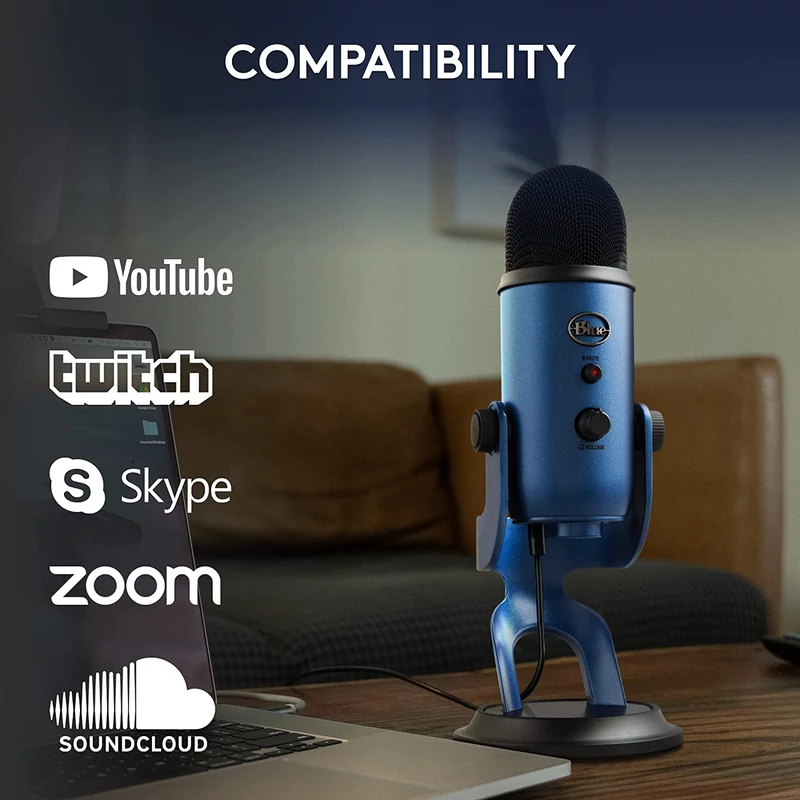 Blue Yeti USB mikrofon - Kék/Fekete (988-000232)
