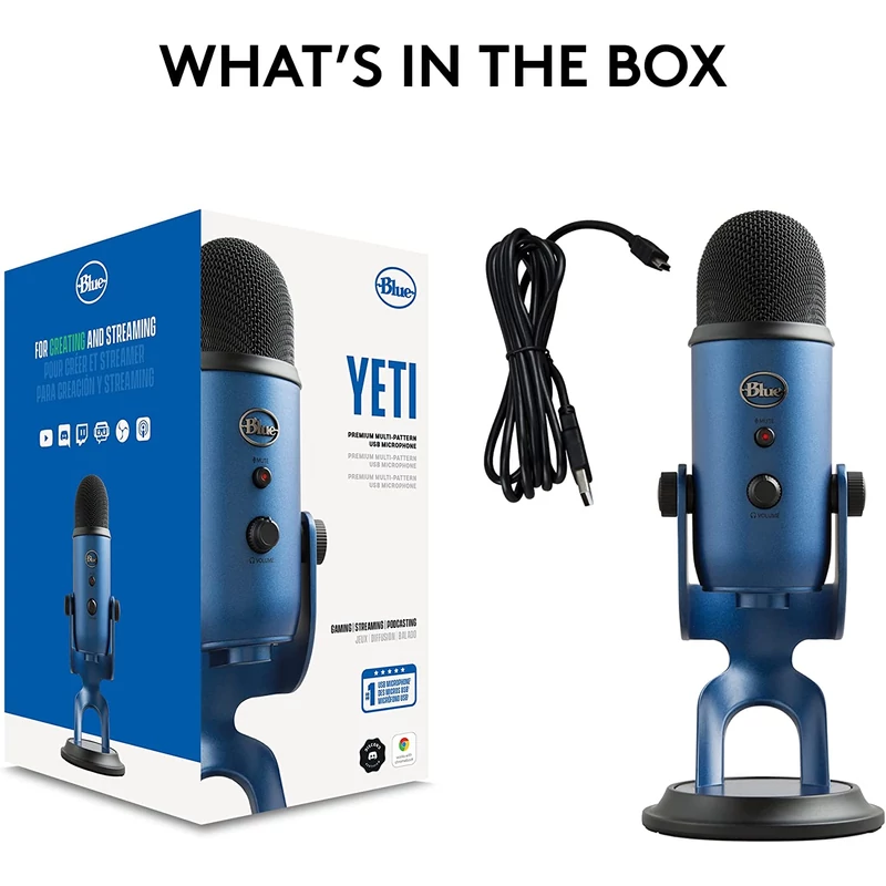 Blue Yeti USB mikrofon - Kék/Fekete (988-000232)