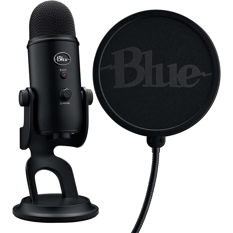 Blue Yeti Kit USB Mikrofon + Pop Filter - Fekete (988-000528)