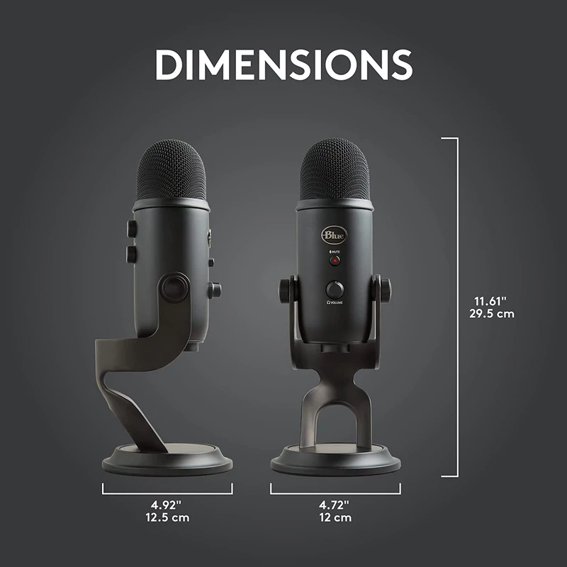 Blue Yeti Kit USB Mikrofon + Pop Filter - Fekete (988-000528)