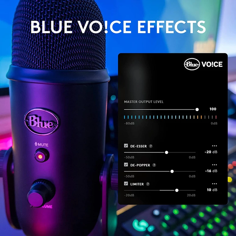 Blue Yeti Kit USB Mikrofon + Pop Filter - Fekete (988-000528)