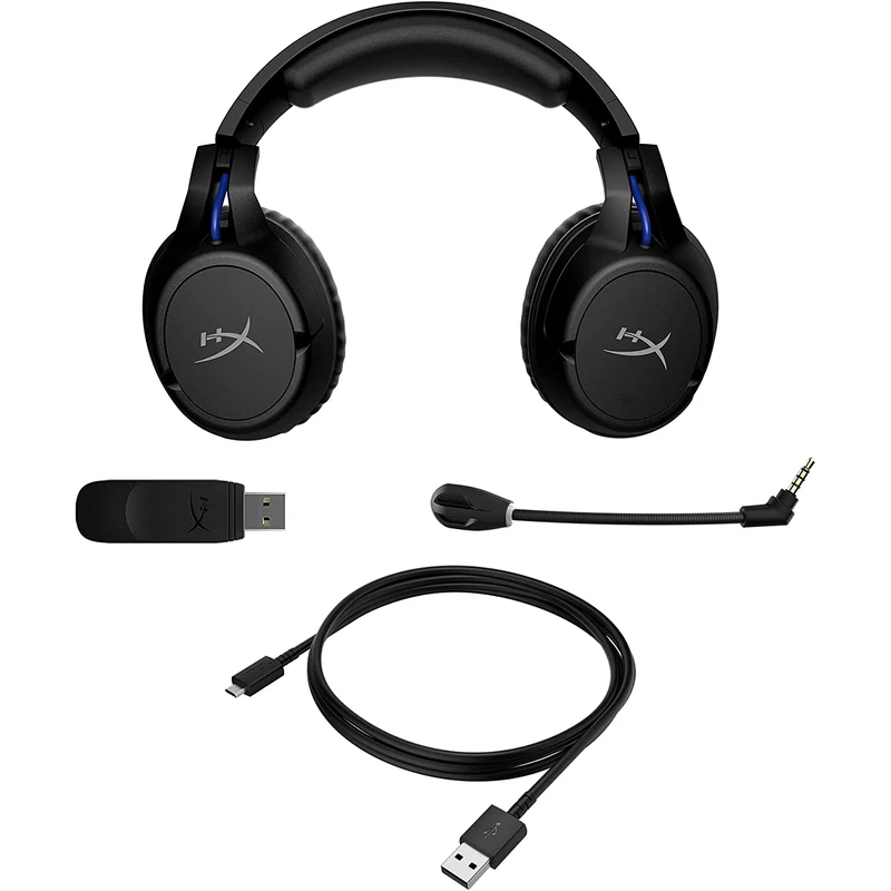 Kingston HyperX Cloud Flight Wireless for PS5/PS4 gaming headset - Fekete/Kék (HHSF1-GA-BK/G)