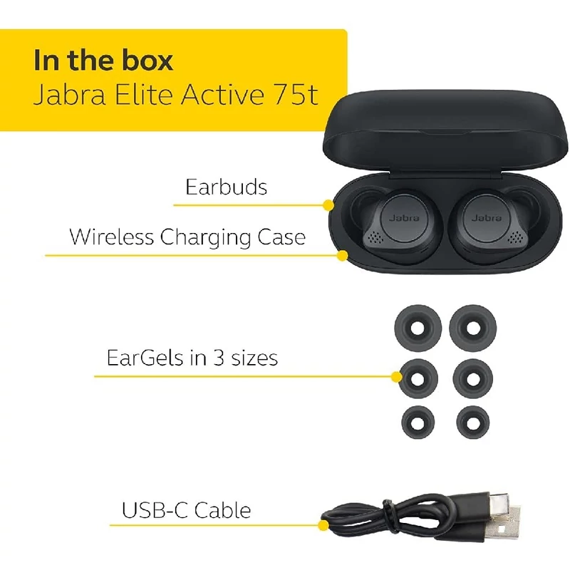 Jabra Elite Active 75t Bluetooth fülhallgató - Grafit (100-99093004-60)